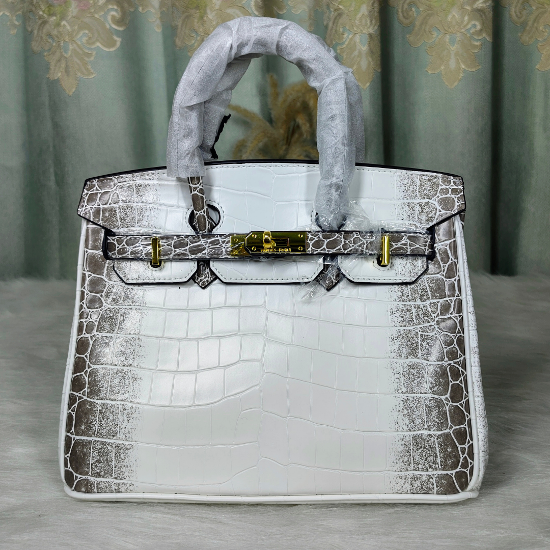 Luxury Crocodile Pattern Birkin Style Handbag