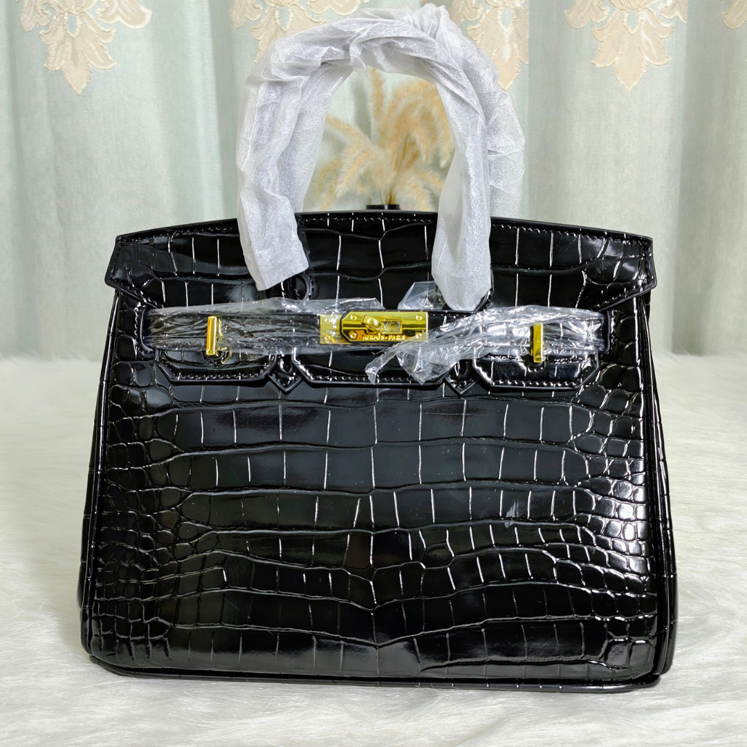 Luxury Crocodile Pattern Birkin Style Handbag